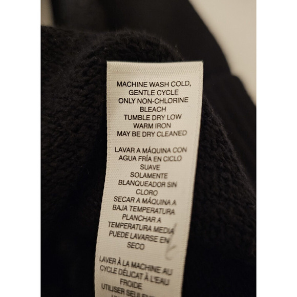 CHICOS‎ Black Full Zippered Classic Cardigan Size 2/M/12 Crew Neck Cuff Sleeve - Picture 7 of 8